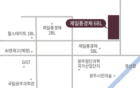첨단 제일풍경채 현장 위치 첨단3지구 A6블록